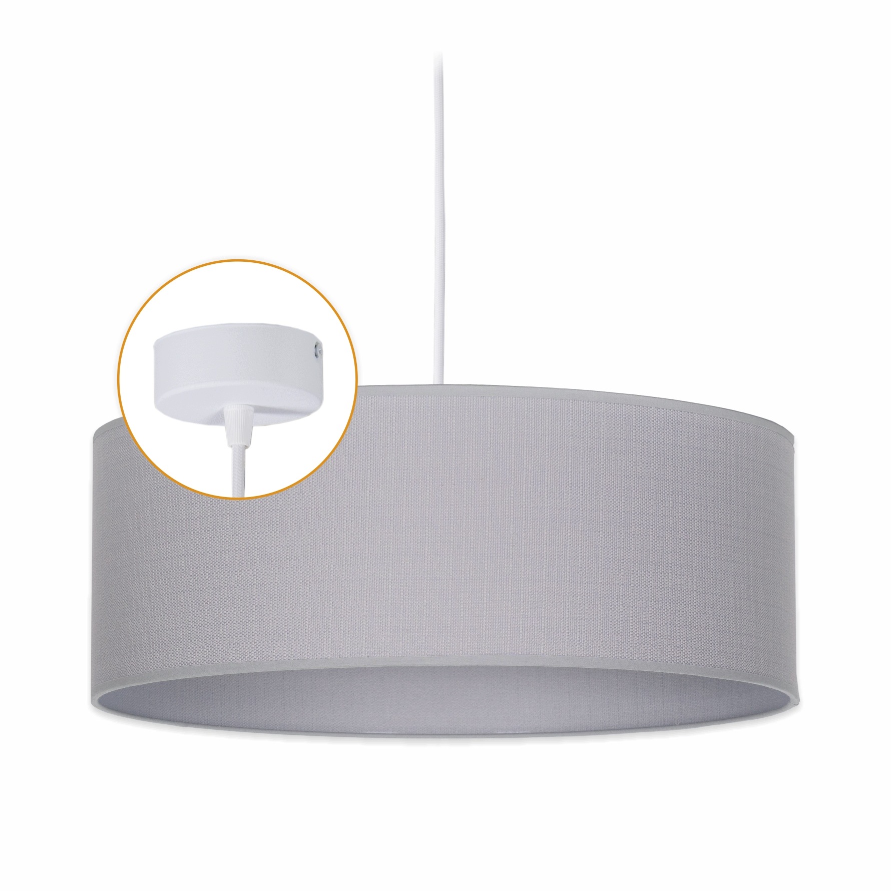 Stropní svítidlo s krytem Lustr Závěsná lampa 1 x E27 Šedé stínidlo 40 cm