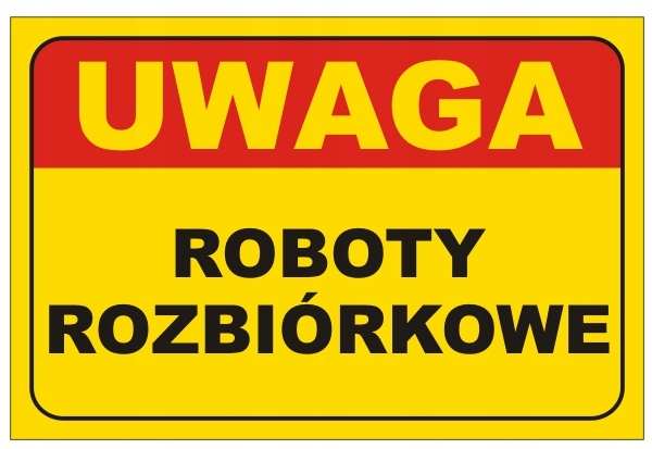 TABLICA ROBOTY ROZBIÓRKOWE 20x30 CM pcv 3mm Marka inna