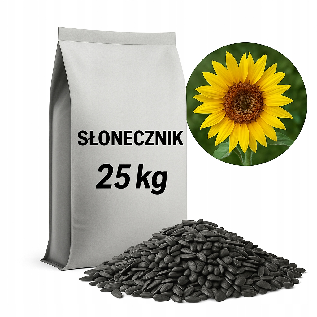 Słonecznik Czarny Karma dla ptaków i Ziarno do siewu 25kg