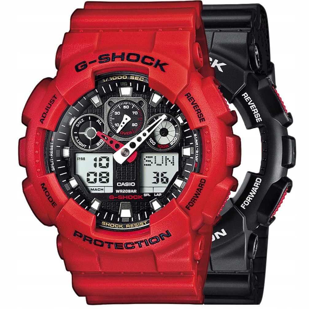 Set G-shock GA-100-1A4ER Červený