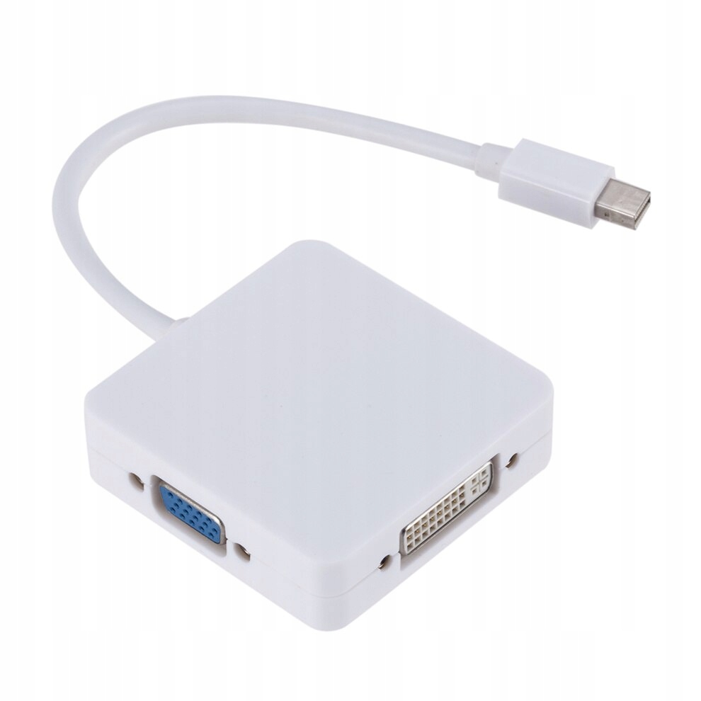 Adapter 3w1 Mini DisplayPort DP - HDMI + DVI + VGA Marka WulkanCenPL