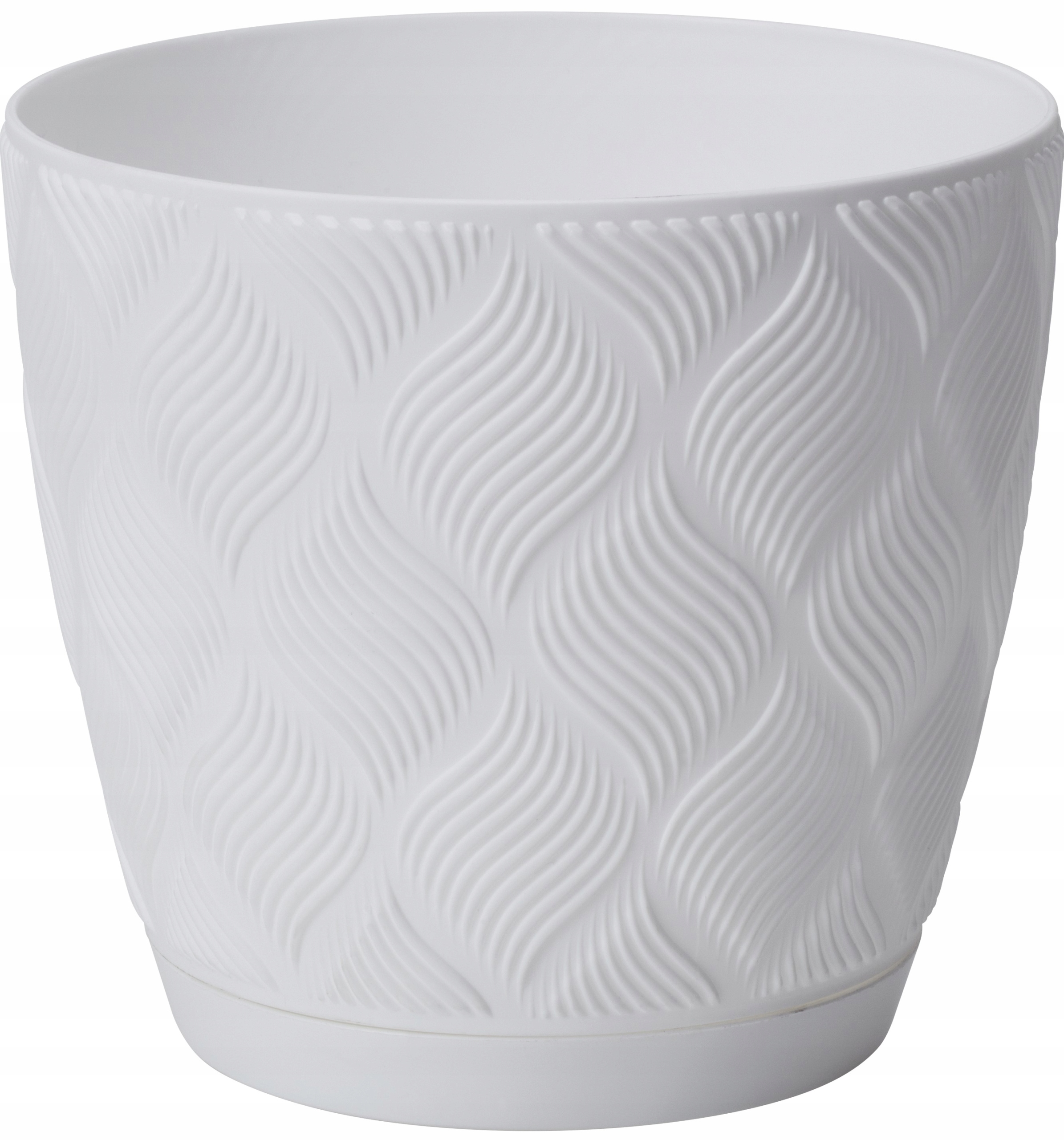 

Doniczka Flow Petit 3D Z Podstawką Biała 13CM