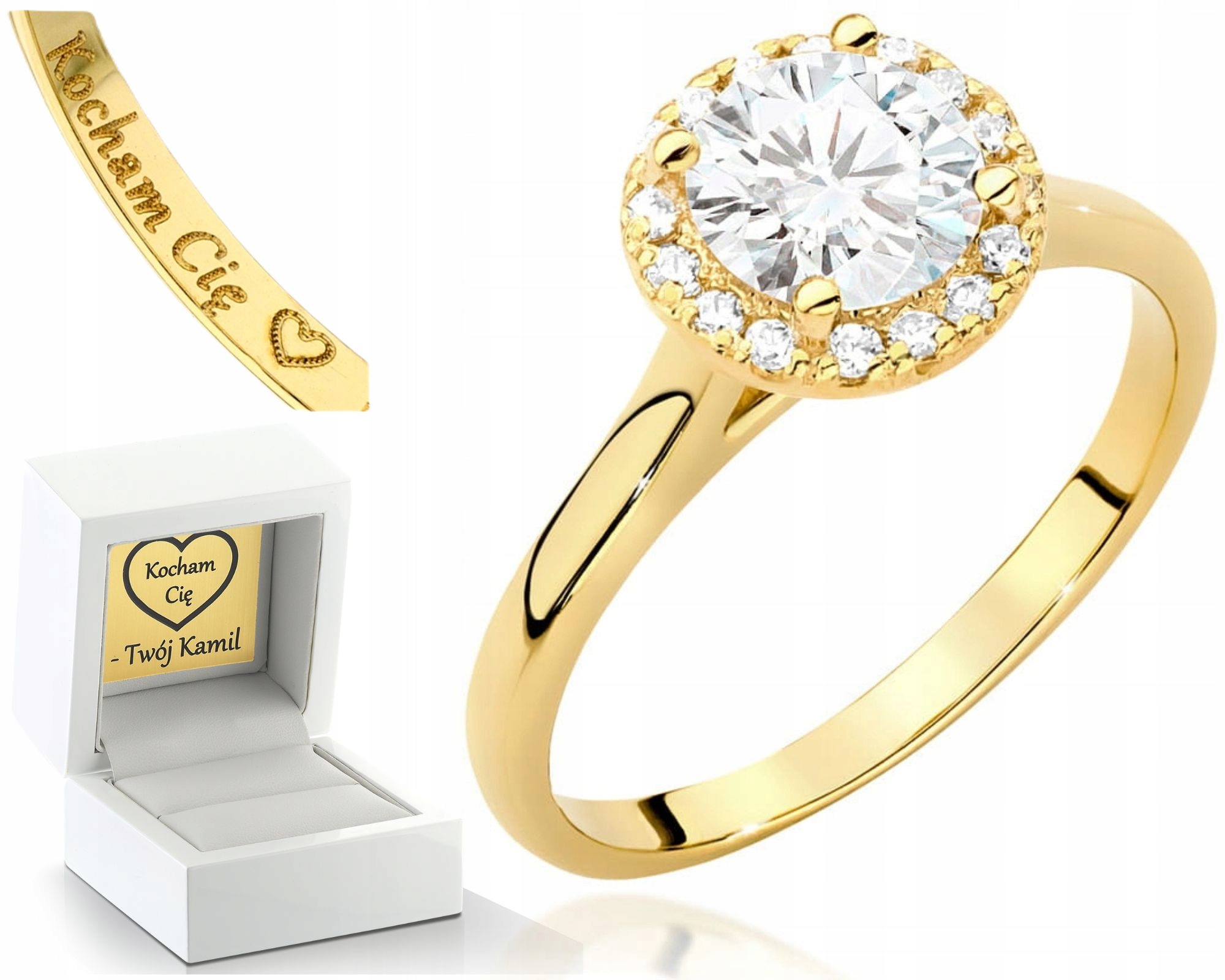 Zlatý Prstýnek S Diamanty, Brilianty 585 Gravírování