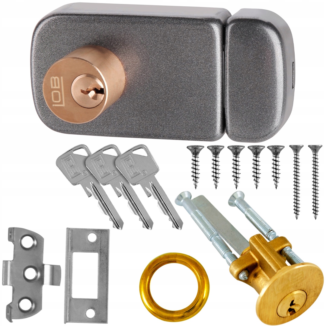 Zamek nawierzchniowy dwubębenkowy 60mm grafit z wkładką okrągłą TB62 Lob