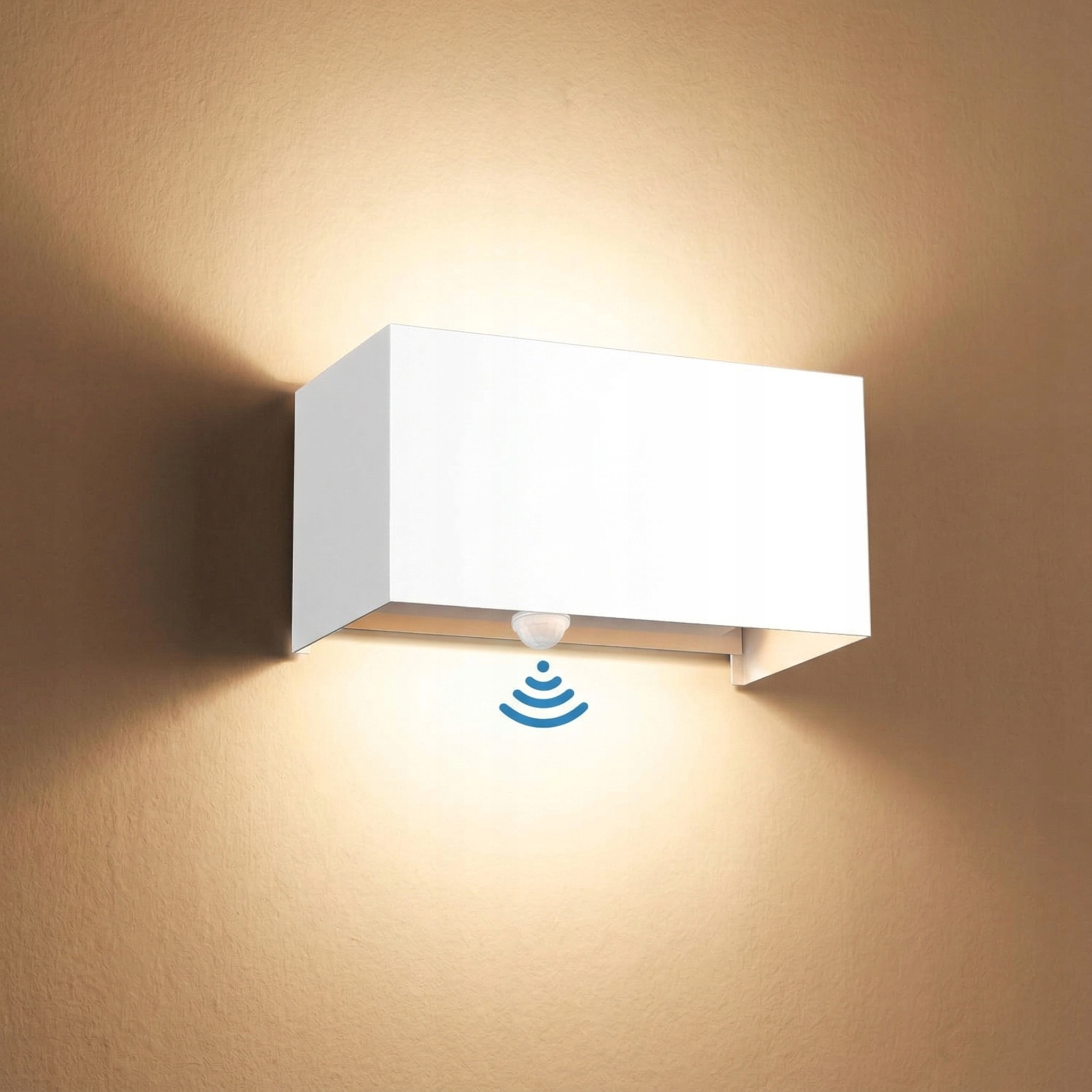 Venkovní nástěnné svítidlo Led 24W Fasádní pohybový senzor Nastavitelný úhel Bílá