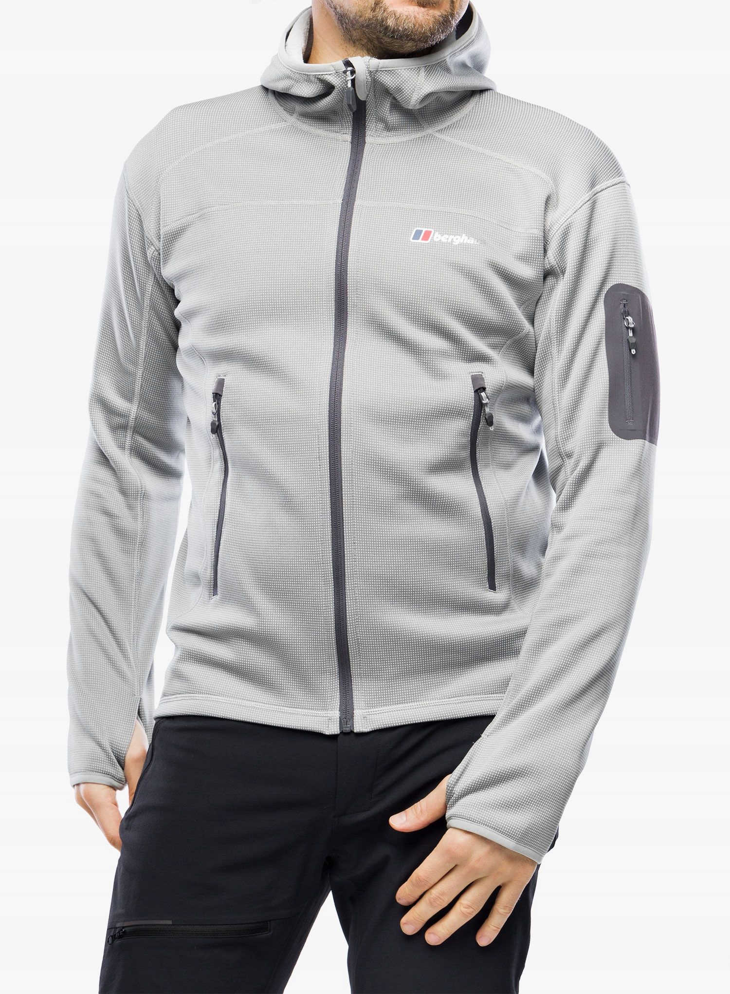 Fleece mikina Fleecová Mikina Berghaus Pravitale Mtn 2.0 s kapucí urb monument/harbour, velikost S