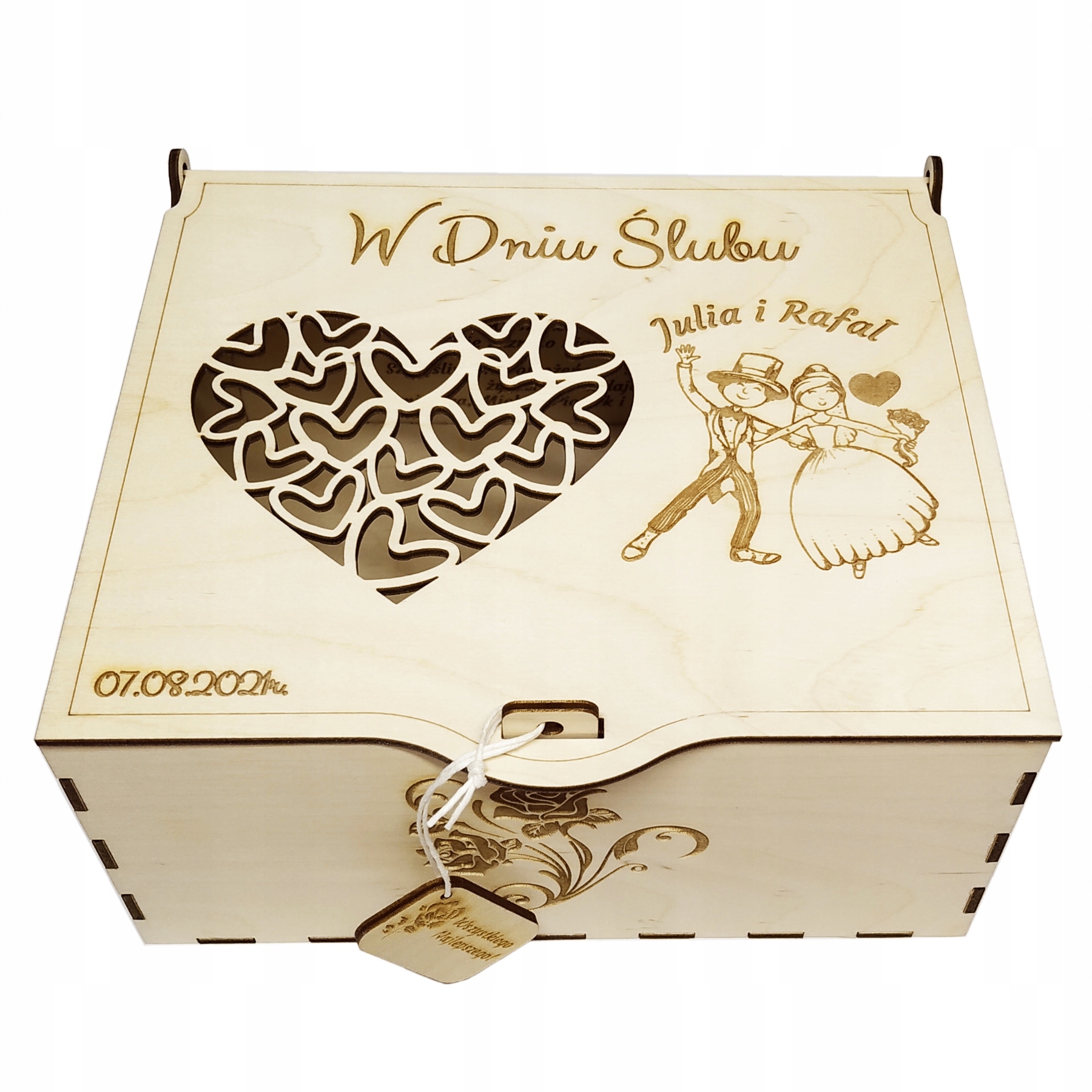 

Pamiątka Ślub ślubna prezent szkatułka grawer