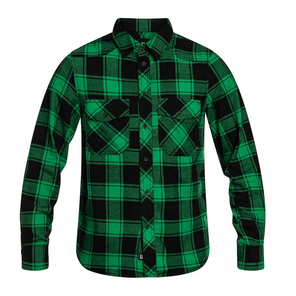 Pánská kostkovaná košile s dlouhým rukávem Brandit Check Shirt Green/Black S