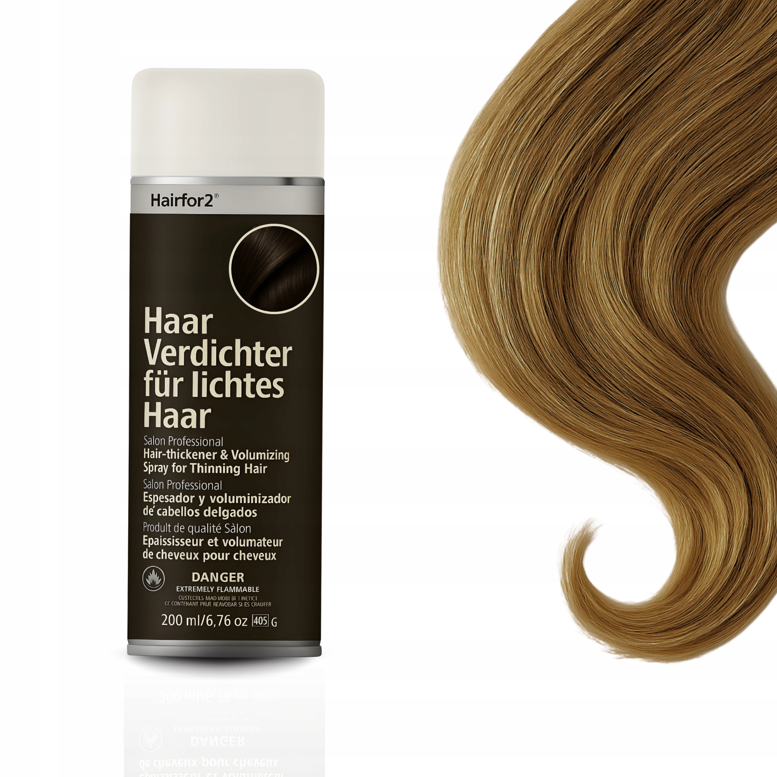 HairFor2 200 Ml Tmavá Blond Mikrovlákna Zahušťování Maskování pro každého