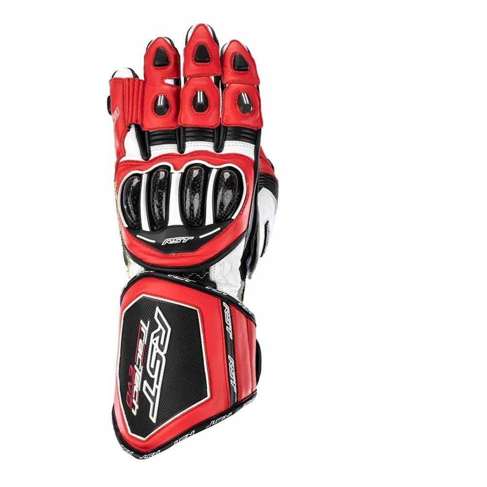 Kožené Rukavice Motocyklové Rst Tractech Evo 4 Ce Pánske Red White Black