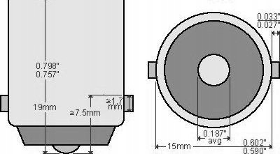 ŻARÓWKA LED BA15S P21W R5W NIEBIESKA 24V kabina Numer katalogowy części KB1639KJk