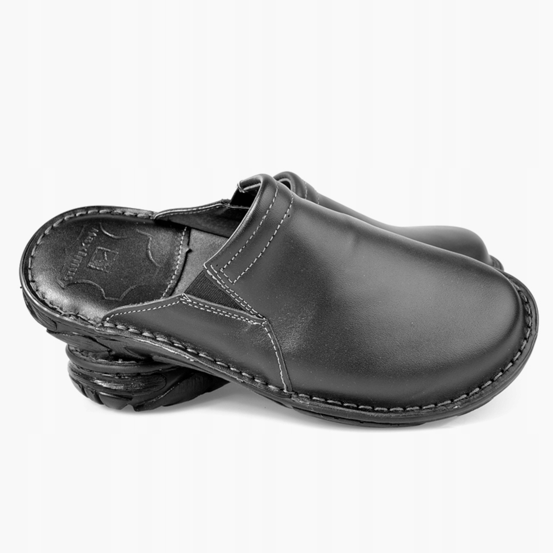 026 polské potahované kožené nazouváky Maximus černé s lícem 40