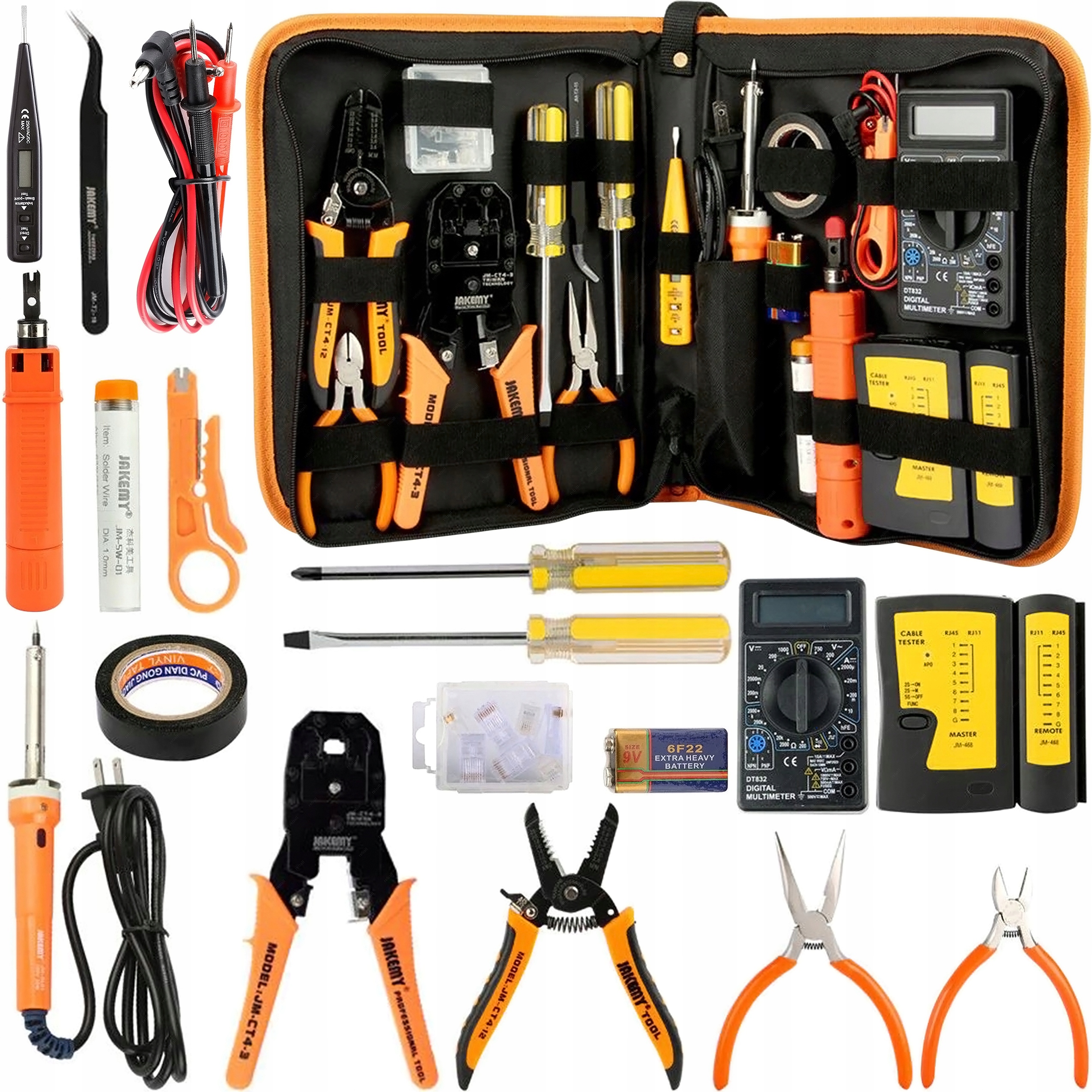 

Zestaw Zaciskarka RJ45 Tester Kabli Lan JM-P15
