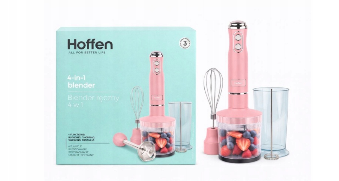 Blender ręczny Hoffen AK-0147 700 W różowy