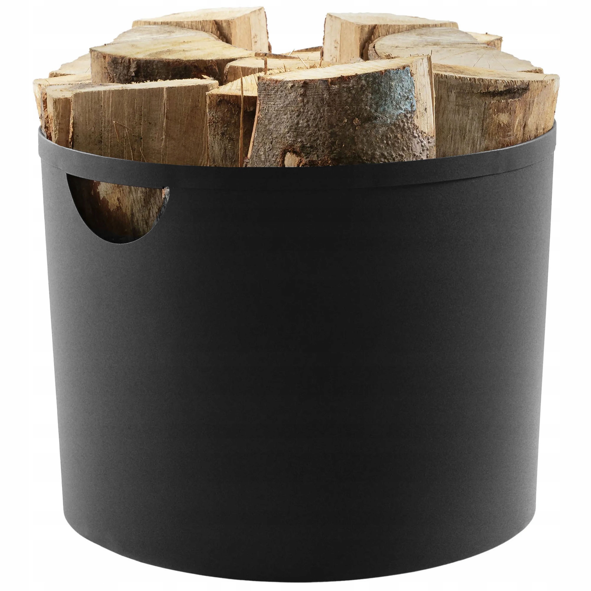 Koš na dřevo krbový mobilní stojan Aero 4 černý 400 mm