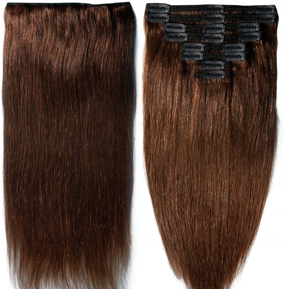 2x Prodlužovač Vlasů S-noilite na klipsy Bronz Dlouhé 45 cm 140 g Poloparuk
