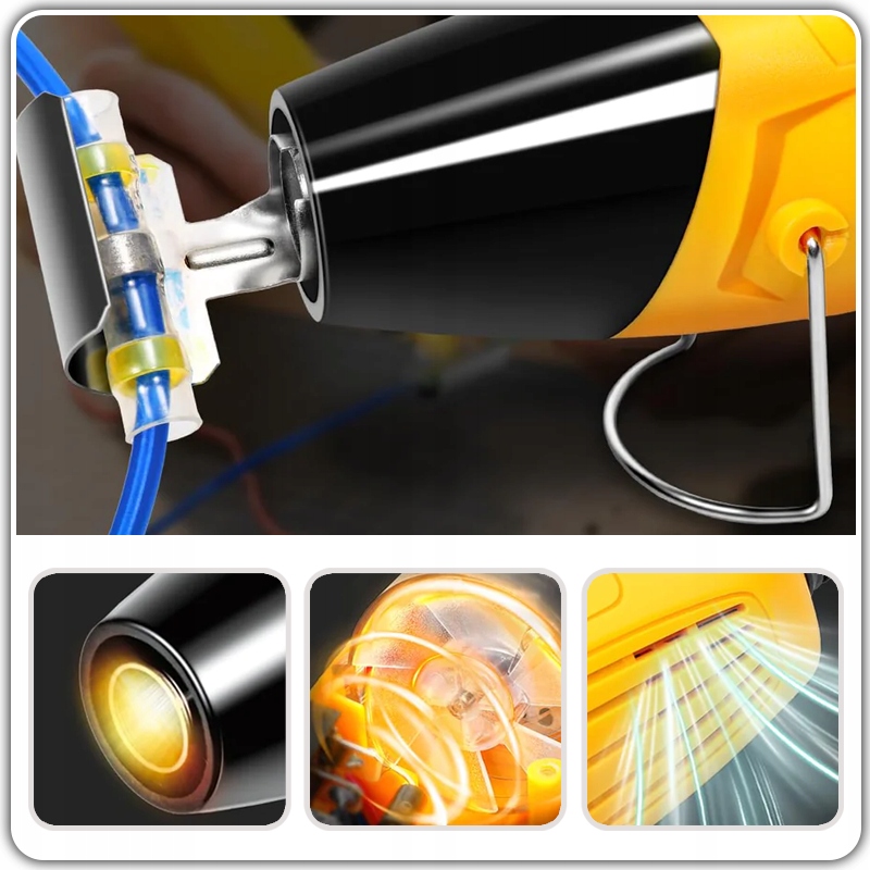 PRECYZYJNA MINI OPALARKA ELEKTRYCZNA HOT AIR 320W 350°C + DYSZA Temperatura maksymalna 350°C