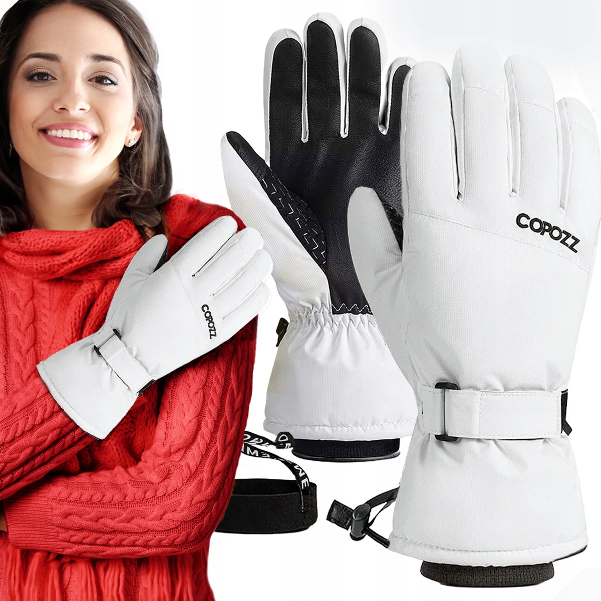 Rękawiczki Damskie Zimowe Narciarskie Motocyklowe Rowerowe Sportowe S