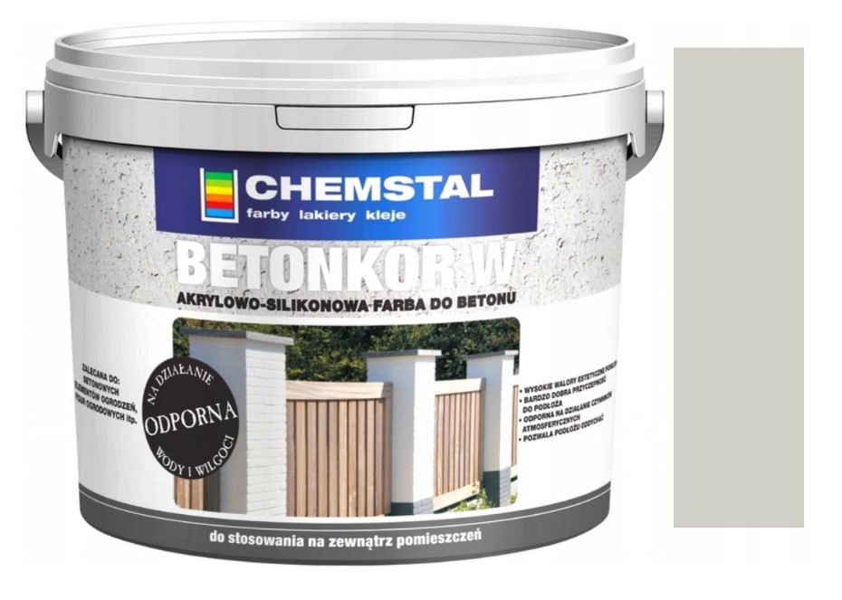 Chemstal Farba do betonu Betonkor W Szary jasny 10L