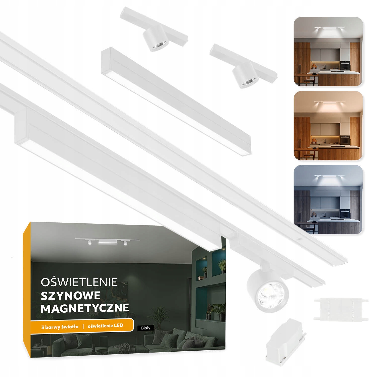 Magnetické koľajnicové osvetlenie 2x Lišta 1m+20W a 2x7W L biele 5 rokov záruka