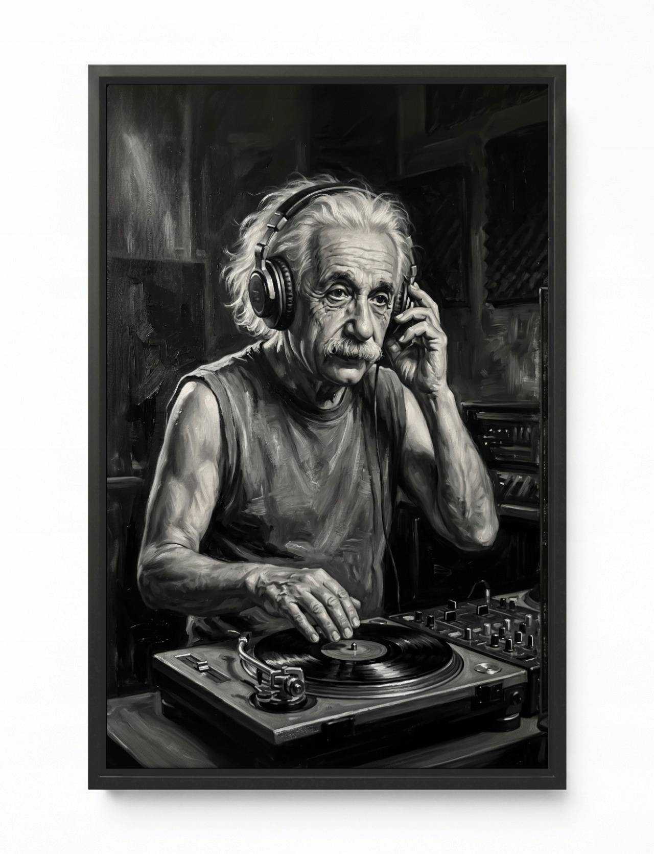 Obraz Rama American Box Portrét Párty Hudba Dj Didžej Albert B&w 40x60