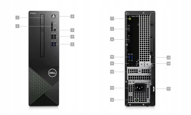 Komputer Dell Vostro 3710 SFF i5-12400 UHD 730 16GB SSD512 M.2 DVD W11Pro Taktowanie bazowe procesora 2.5 GHz