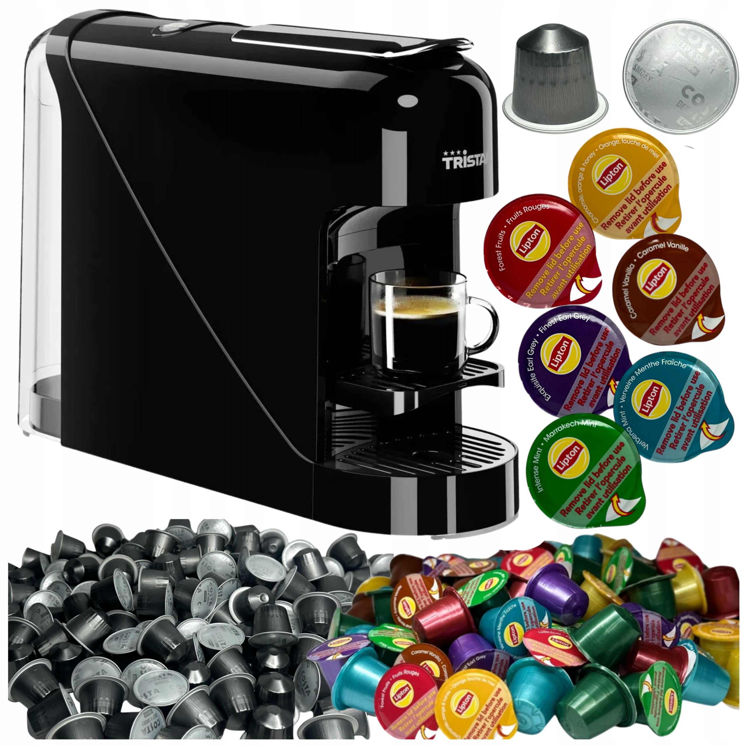 Ekspres Ciśnieniowy Do Kawy Kapsułkowy Czarny Nespresso Kapsułki 120SZT