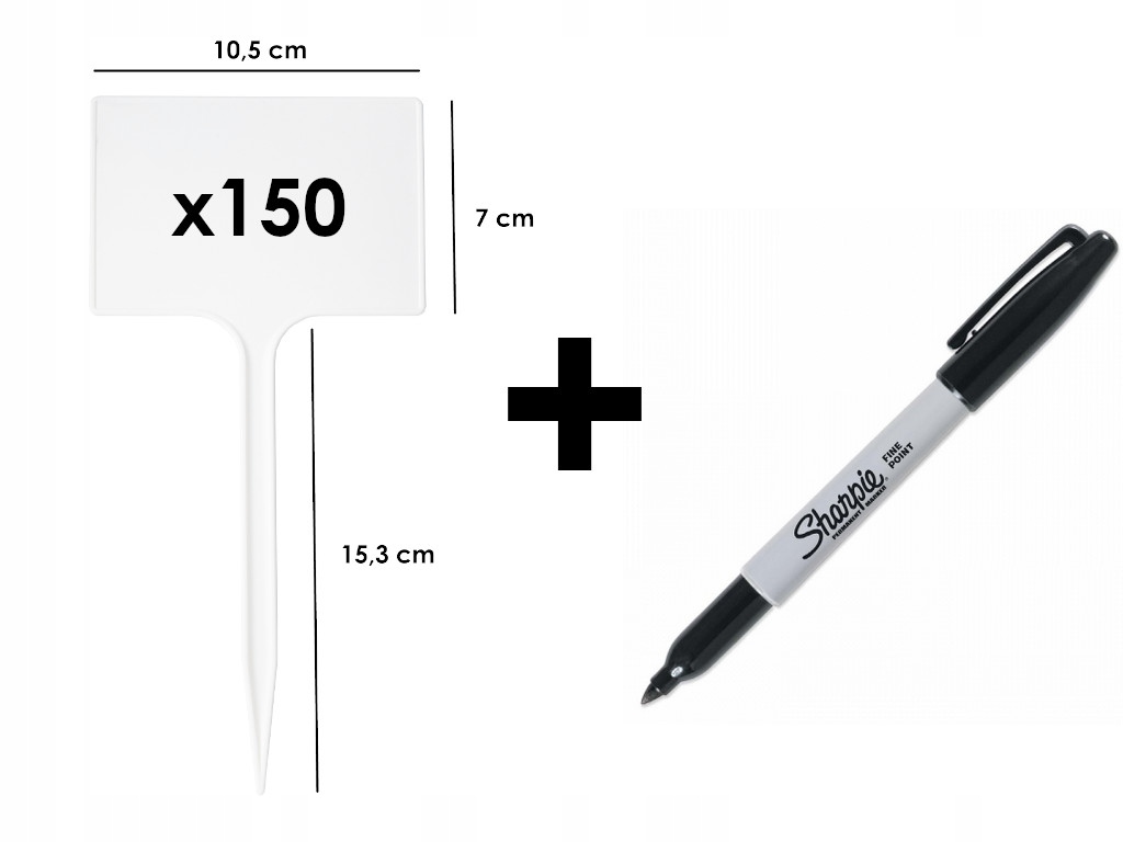 

Tabliczki Etykiety do opisu roślin 150 szt +marker