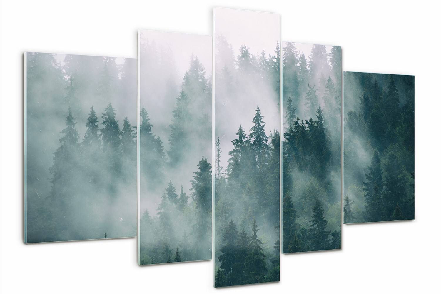 

Obraz szklany tryptyk na ścianę Mgła nad lasem