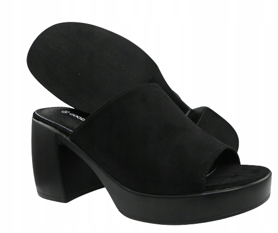 KLAPKI DAMSKIE GOODIN GD FL 1632 PLATFORMA CZARNY ZAMSZ r.39 Kolor czarny