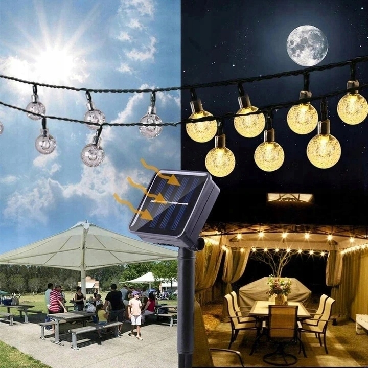 9,5m GIRLANDA OGRODOWA ŁAŃCUCH ŚWIETLNY LAMPKI 50 LED SOLARNA KULKI Waga produktu z opakowaniem jednostkowym 0.2 kg