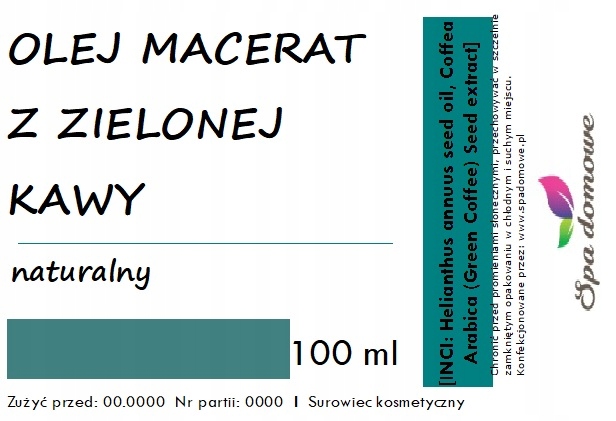 

Olej Macerat z zielonej kawy 50ml ujędrnianie