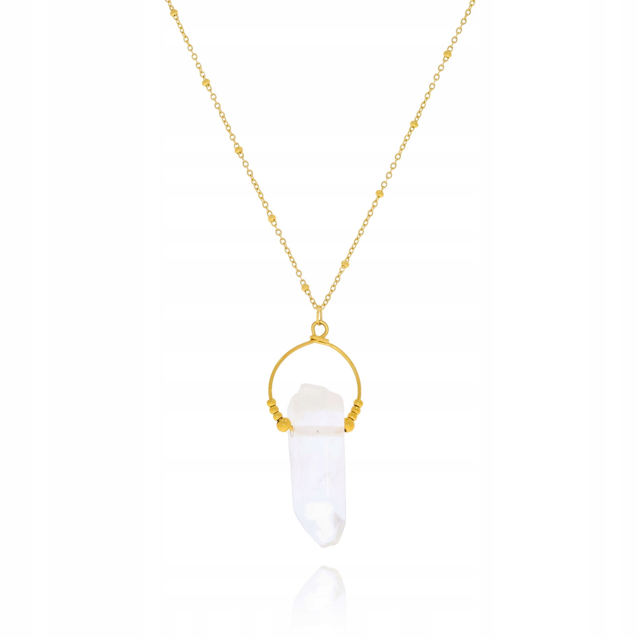 

Łańcuszek ze stali kryształ górski nieregularny