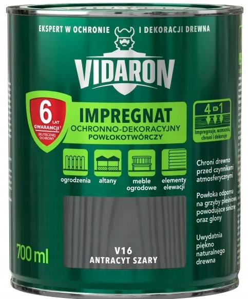 

Vidaron Impregnat Ochronny Antracyt Szary V16 0,7L