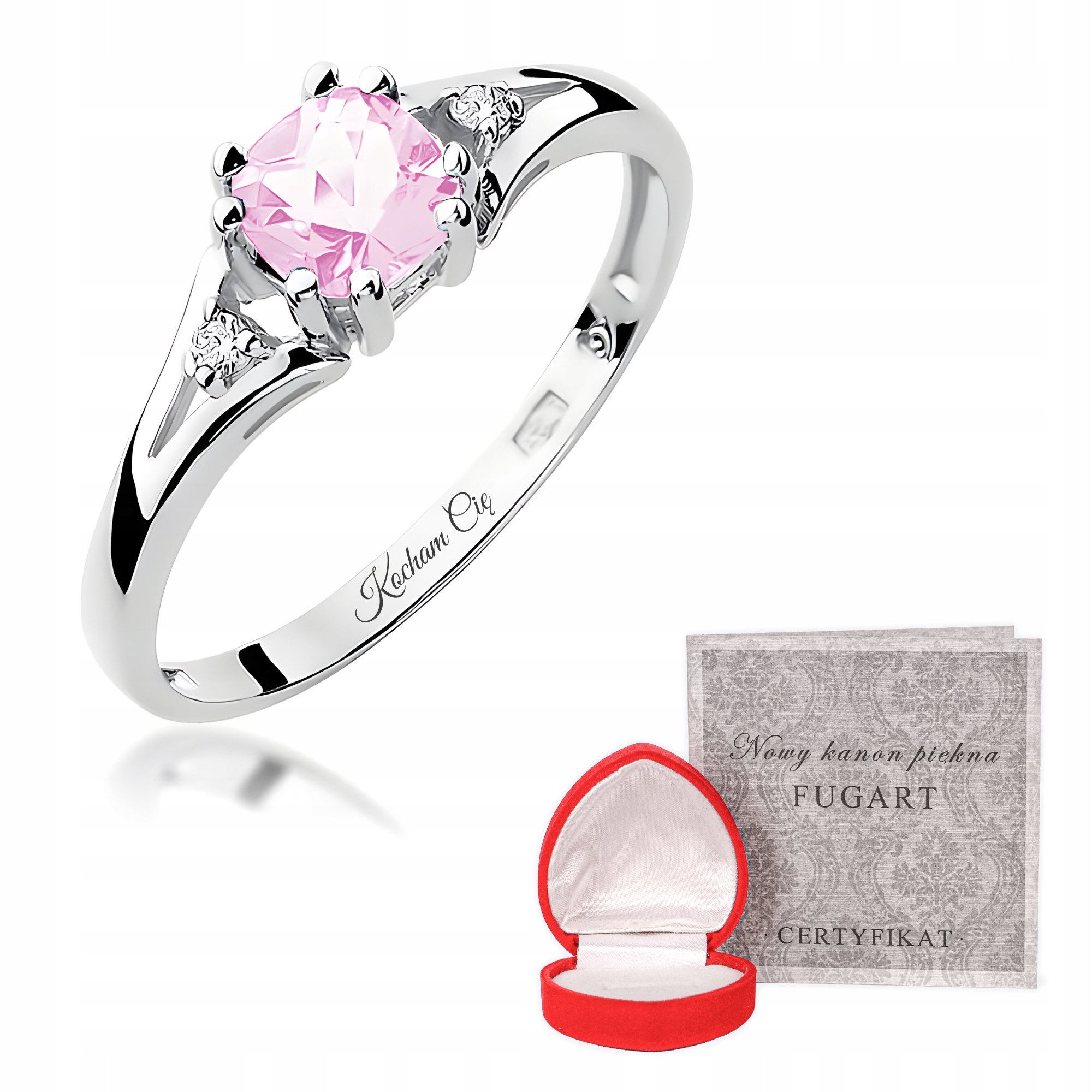 Prstýnek s briliantem a růžovým topazem r10