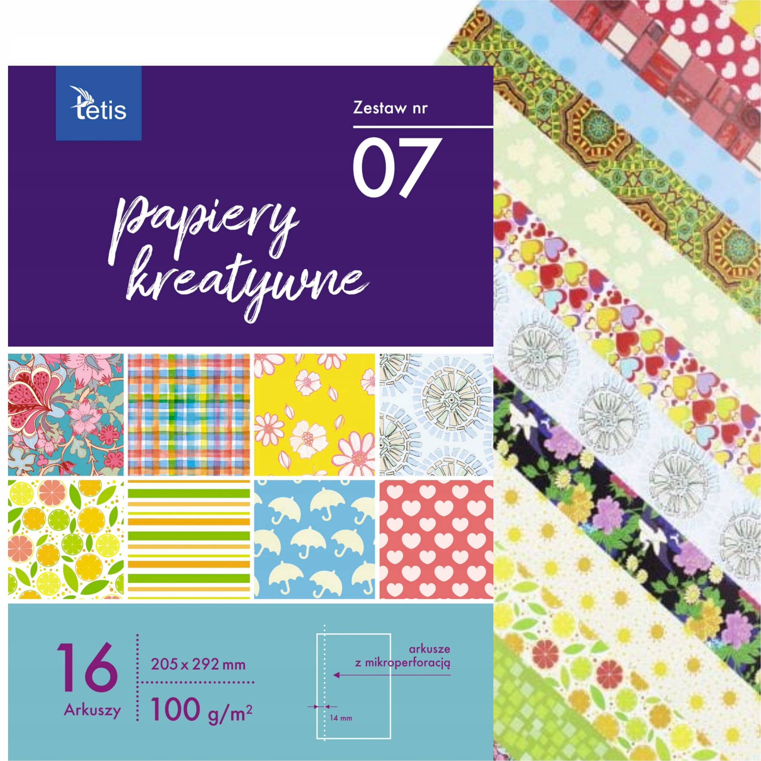 

Papier kreatywny blok zestaw z motywami 16 arkuszy