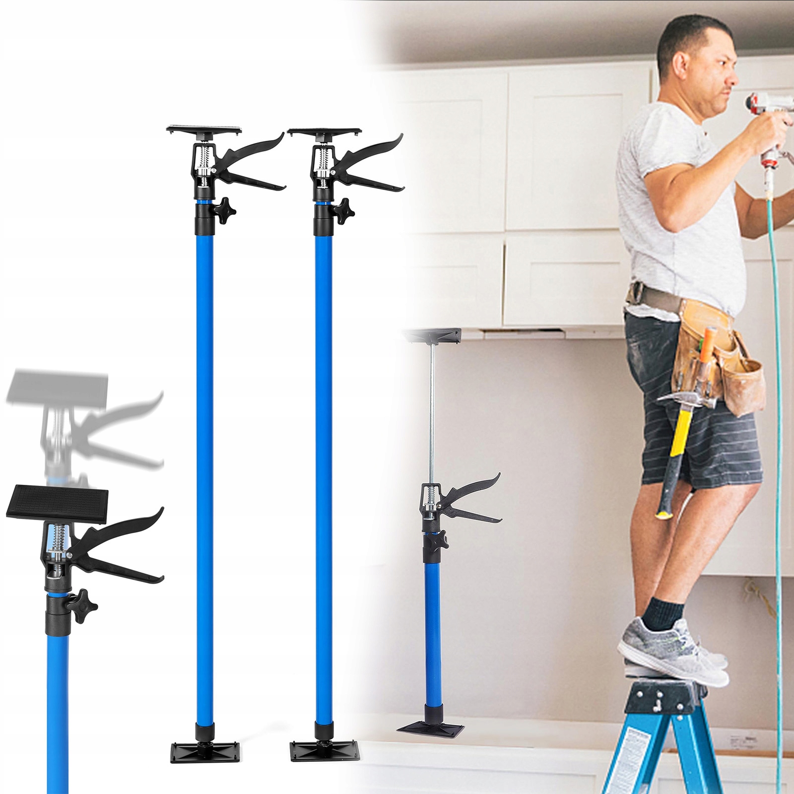 2x Teleskopická Stropní Podpěra Rozpěrka Pro Desky Gk 115-290 cm