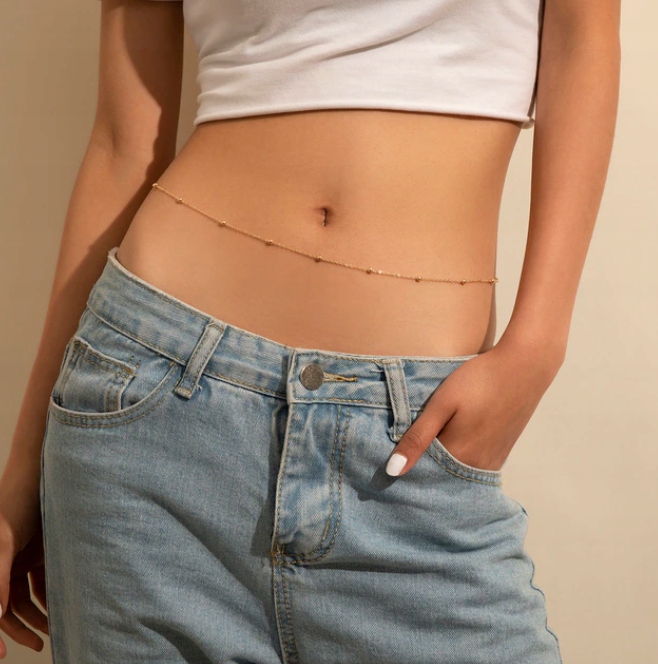 BIŻUTERIA OZDOBA NA CIAŁO PASEK ŁAŃCUSZEK v12 Marka bez marki