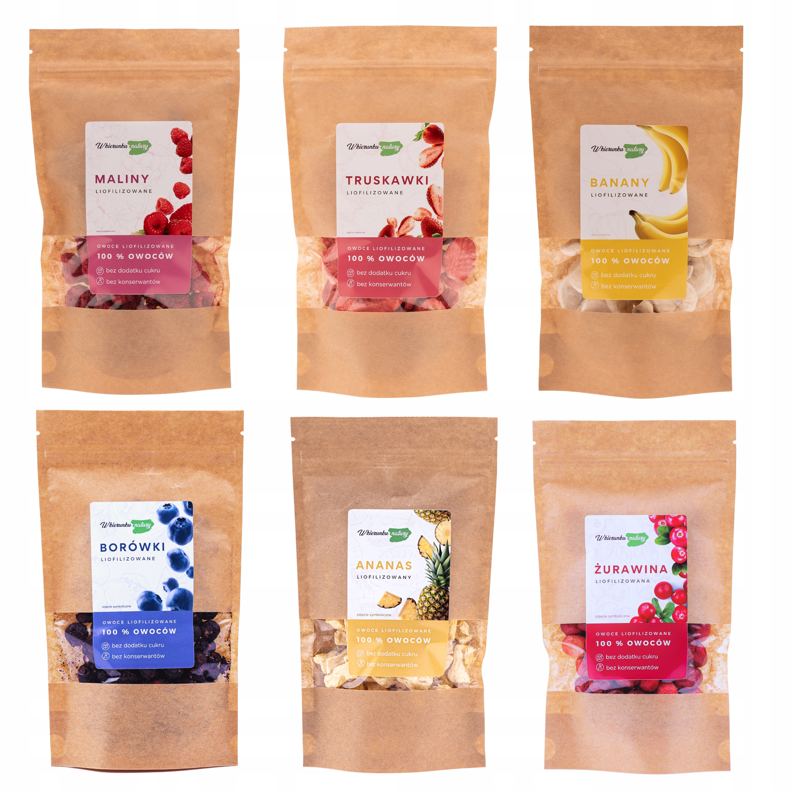 Levně Lyofilizované Ovoce sada MIX 6 produktů Bez Přísad, samotné ovoce