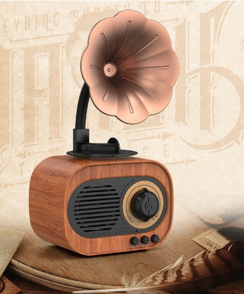 DREWNIANY GŁOŚNIK BLUETOOTH RETRO RADIO VINTAGE Model RE-455