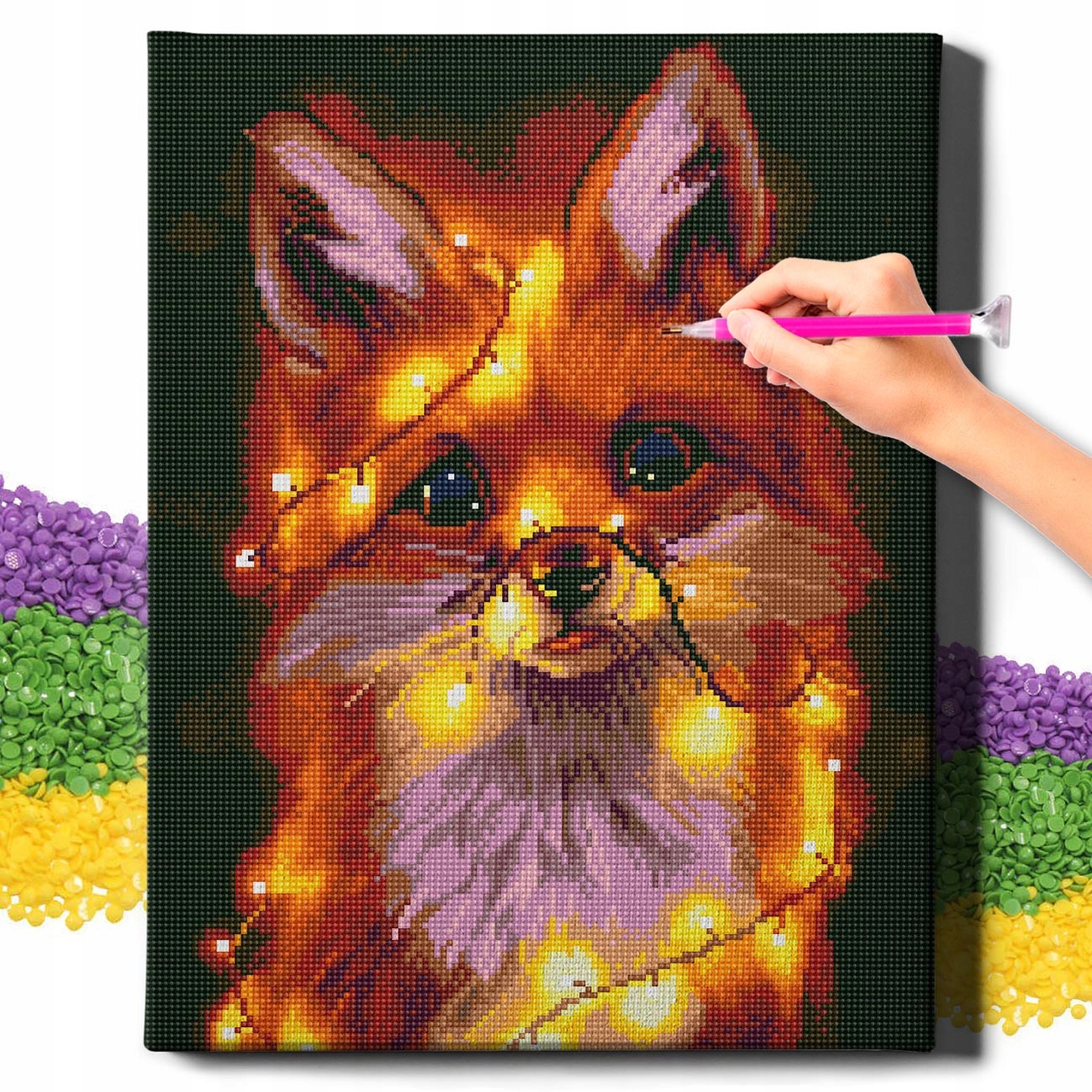 Diamond Painting 5D z Ramą Haft Diamentowy Duży Pies Mozaika 40x50 cm