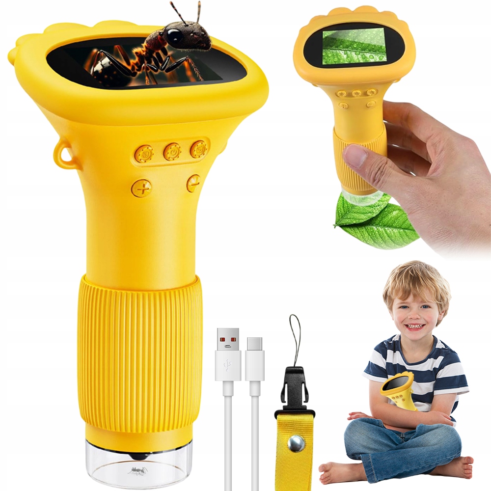 Digitální Přenosný Mikroskop 1000x S Led Obrazovkou Foto Video Pro Děti