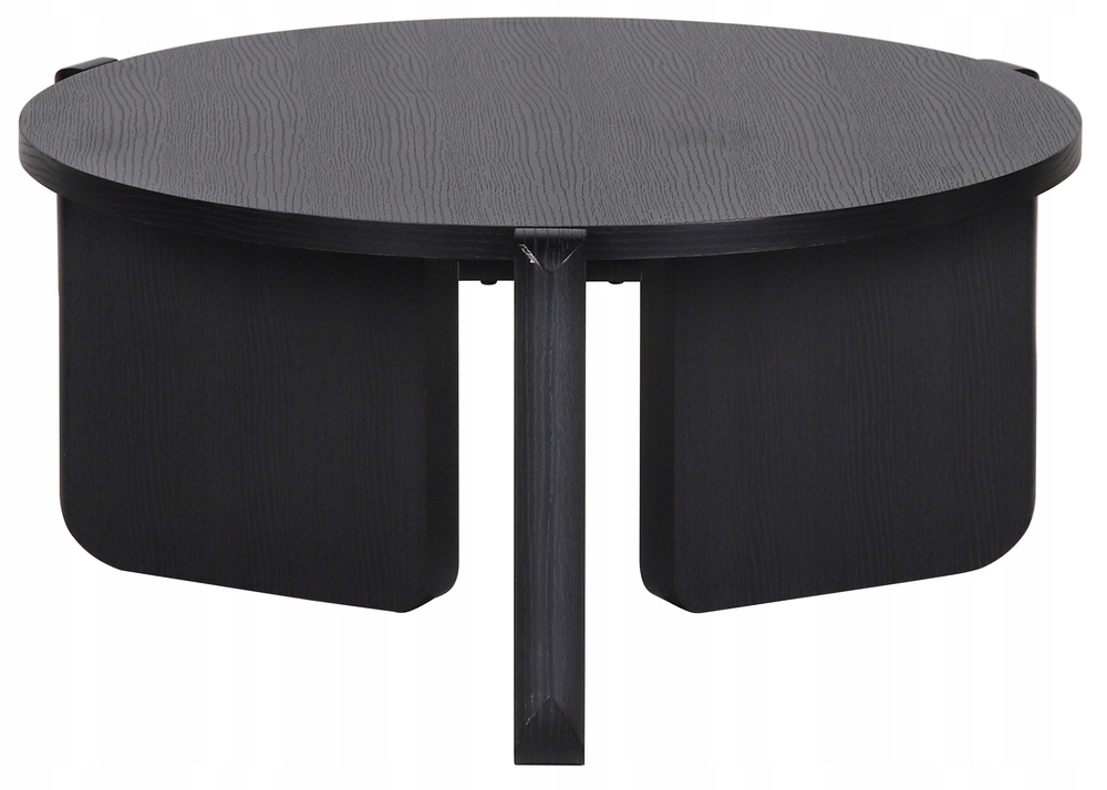 Kulatý konferenční stolek Preffines S průměr 80 cm, jasan černý