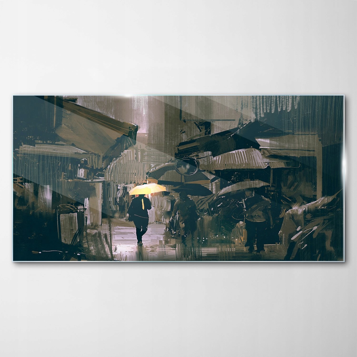 Tvrdený sklenený obraz Dáždnik Človek 100x50