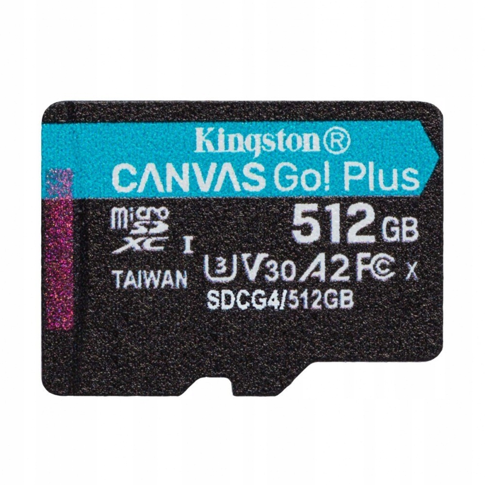 Kingston 512GB microSDXC Canvas Go Plus Gen4 200MB/s A2 U3 V30 Card bez