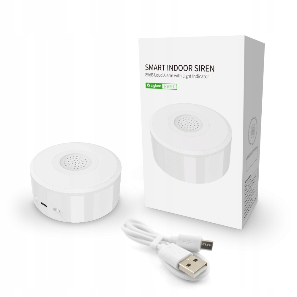 

Syrena Alarmowa Tuya ZigBee 85dB z Termometrem