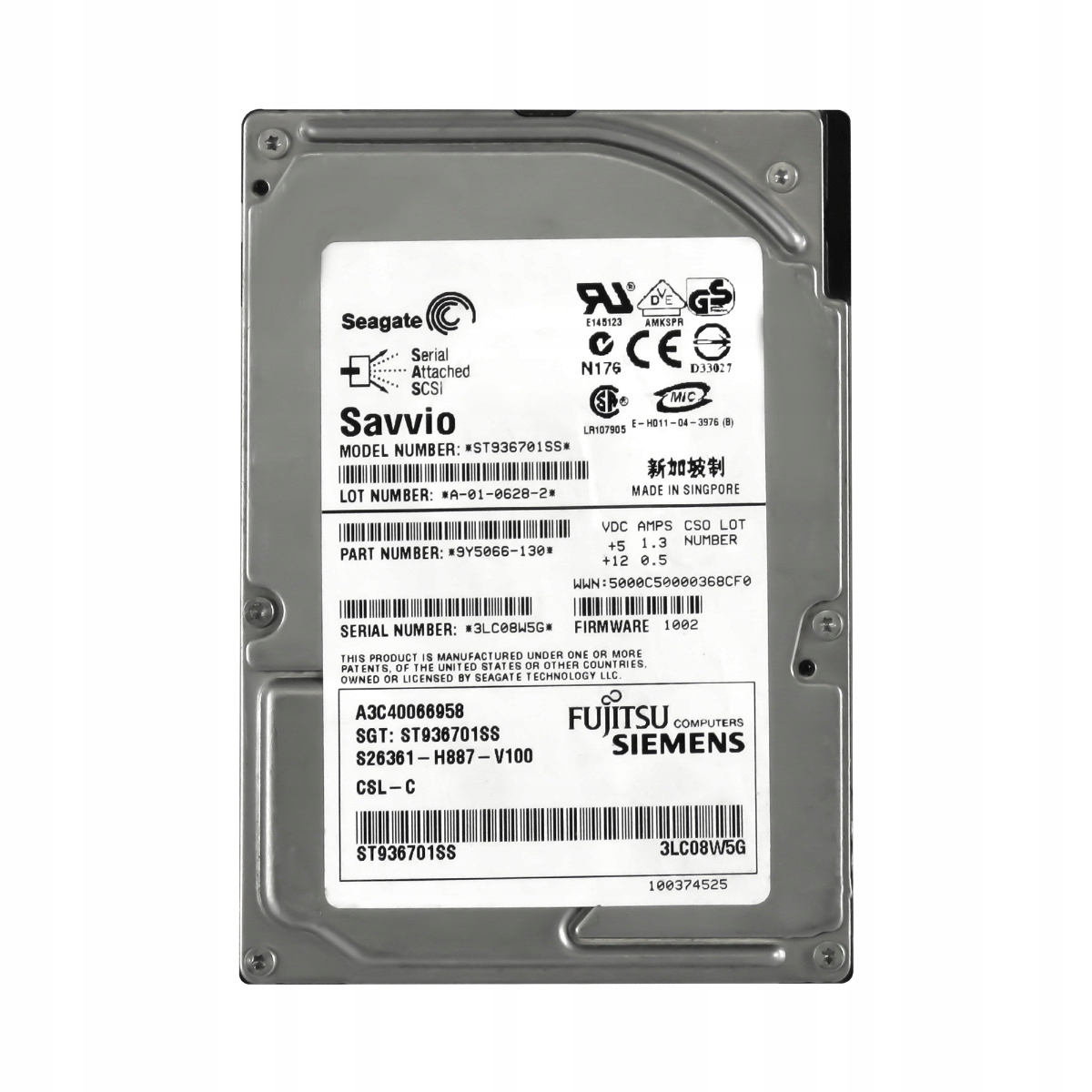 Fujitsu A3C40066958 36GB 10K 8MB SAS-1 2,5'' ST936701SS