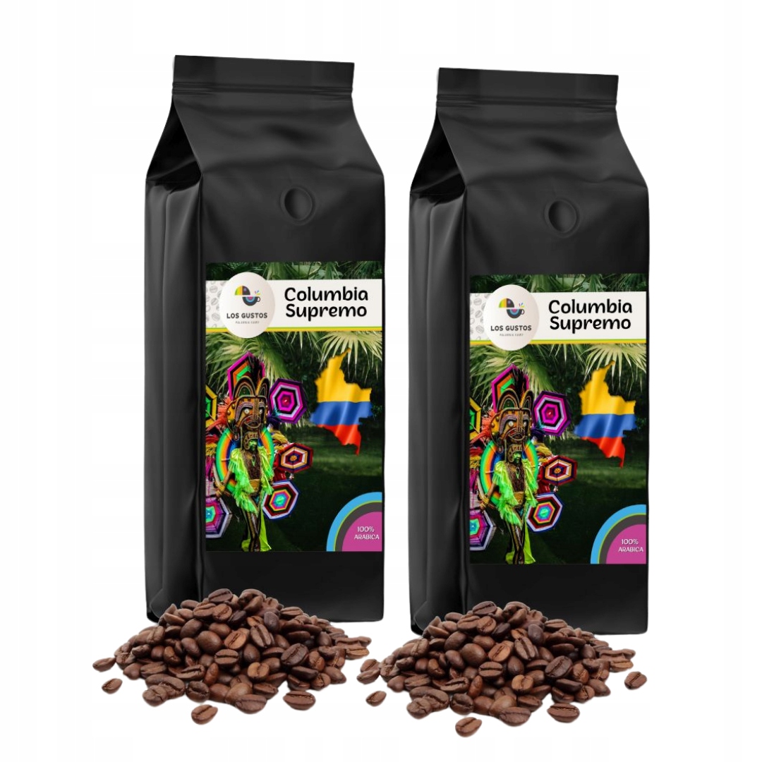 Levně Káva zrnková Kolumbie Supremo 2x1000 g Los Gustos