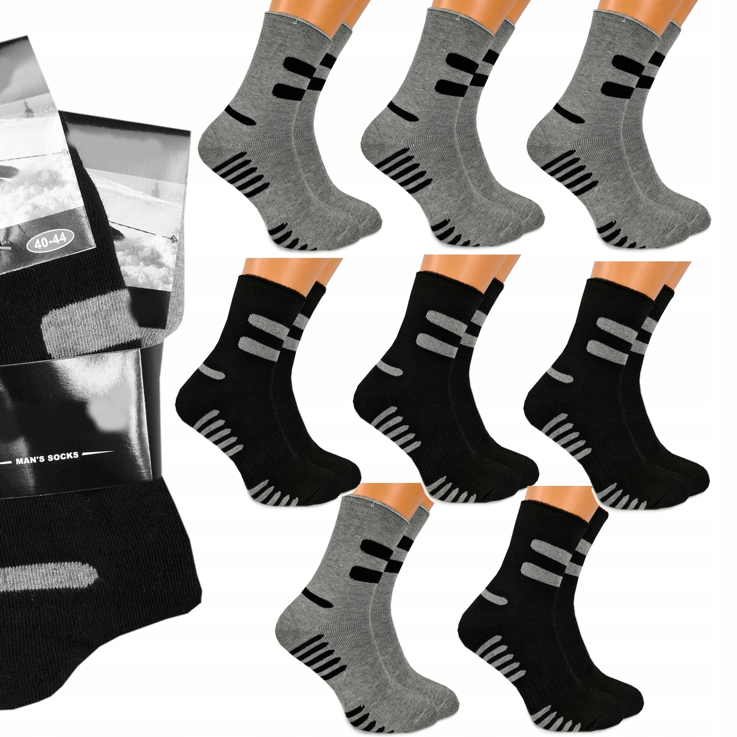

8x Termo Skarpety Trwałe Ciepłe Bawełniane 40-43