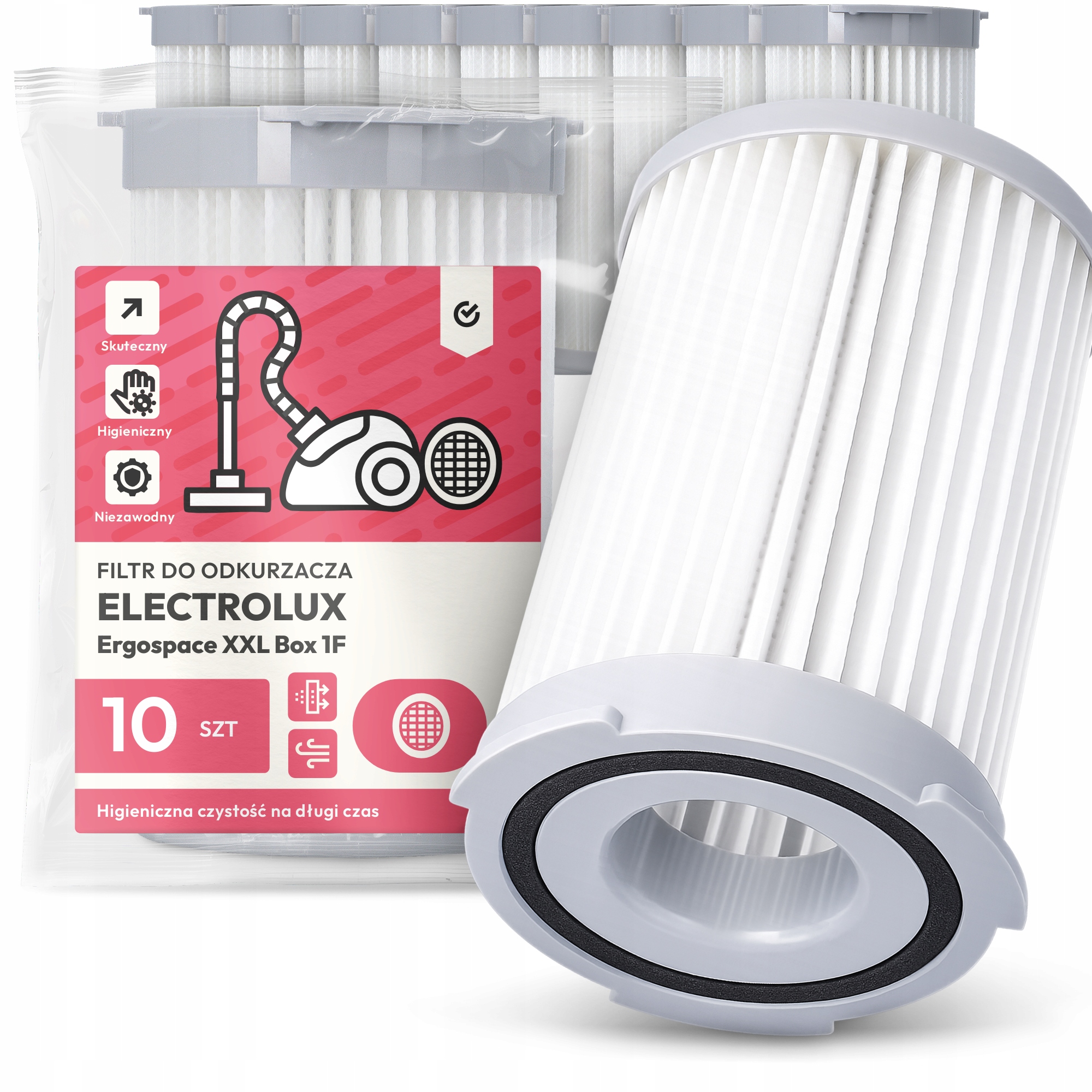 10 x Vzduchový Filtr pro vysavač Electrolux Ergospace XXL Box 1F Hepa Em-w